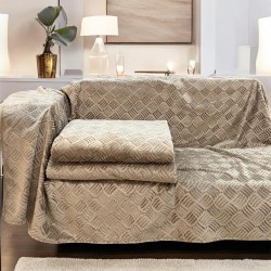 Αντιολισθητικό ριχτάρι βελούρ  rafles μόκα μεμονωμένα 180X320 LINEAHOME