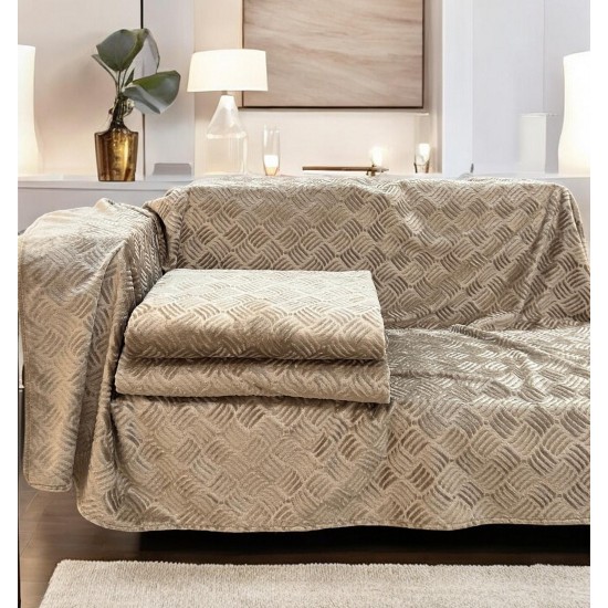 Αντιολισθητικό ριχτάρι βελούρ  rafles μόκα μεμονωμένα 180X320 LINEAHOME