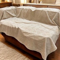 Αντιολισθητικό ριχτάρι βελούρ  vendome μπεζ μεμονωμένα 180Χ300 LINEAHOME