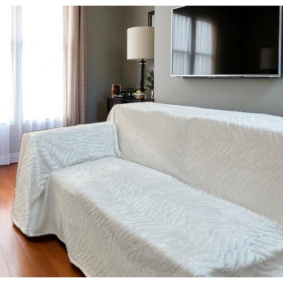 Αντιολισθητικό ριχτάρι βελούρ  σετ 3τμχ. flame εκρού LINEAHOME