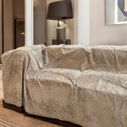 Αντιολισθητικό ριχτάρι βελούρ  σετ 3τμχ. flame μόκα LINEAHOME