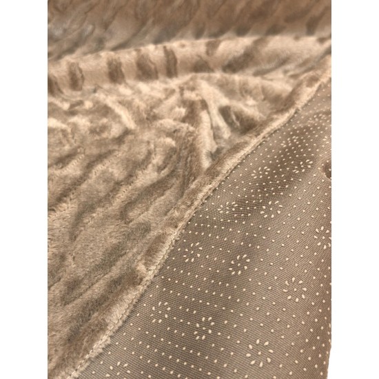 Αντιολισθητικό ριχτάρι βελούρ  σετ 3τμχ. flame μόκα LINEAHOME