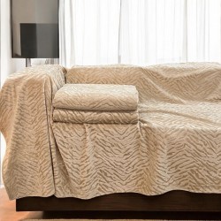 Αντιολισθητικό ριχτάρι βελούρ  σετ 3τμχ. flame μπεζ LINEAHOME