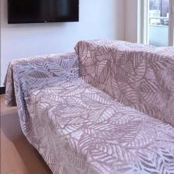 Αντιολισθητικό ριχτάρι βελούρ  σετ 3τμχ. LINEAR DUSTY PINK LINEAHOME