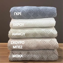 Αντιολισθητικό ριχτάρι βελούρ  σετ 3τμχ. rafles μόκα LINEAHOME