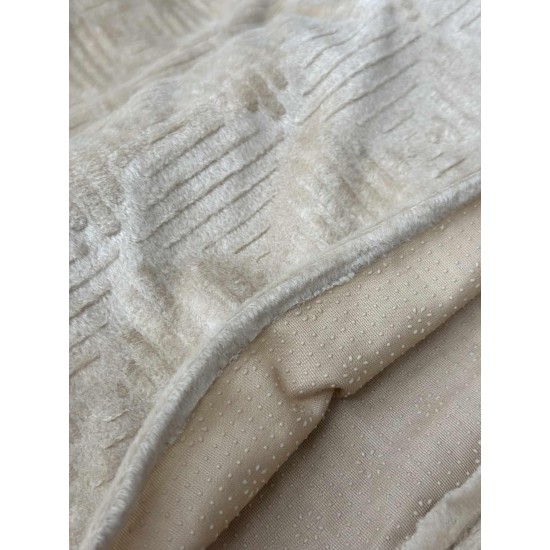 Αντιολισθητικό ριχτάρι βελούρ σετ 3τμχ. vendome γκρι LINEAHOME