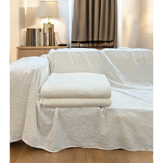 Αντιολισθητικό ριχτάριι βελούρ  σετ 3τμχ. rafles εκρού LINEAHOME