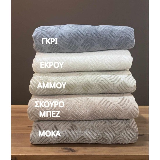 Αντιολισθητικό ριχτάριι βελούρ  σετ 3τμχ. rafles εκρού LINEAHOME