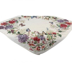 ΣΕΤ 5ΤΜΧ ΚΑΡΕ ΣΤΟΦΑ ΔΑΜΑΣΚΟ ΙΣΠΑΝΙΑΣ  PAPPILION ΤΡΑΠ/ΛΟ 140Χ140 ,ΚΑΡΕ 100Χ100 +ΤΡΑΒΕΡΣΑ 45Χ140  + LINEAHOME