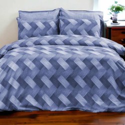 ΣΕΤ ΣΕΝΤΟΝΙΑ ΕΜΠΡΙΜΕ ΥΠΕΡΔΙΠΛΟ PARQUET ΜΠΛΕ 220X240 LINEAHOME