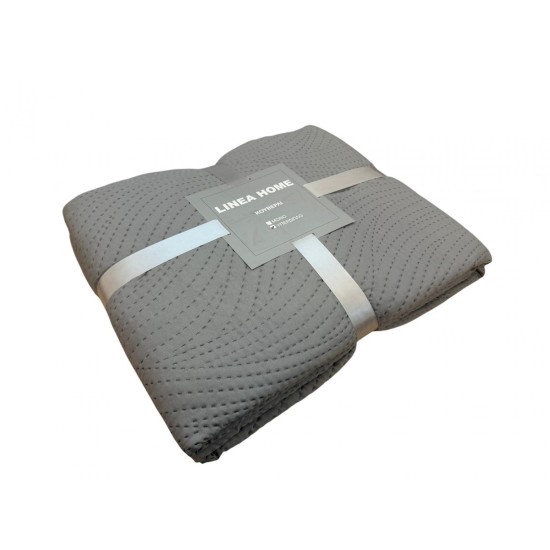 ΚΟΥΒΕΡΛΙ ΜΟΝΟΧΡΩΜΟ ΓΚΡΙ  PEAK 220X240 LINEAHOME