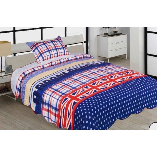 ΣΕΤ 2ΤΜΧ ΚΟΥΒΕΡΛΙ ΒΑΜΒΑΚΕΡΟ BRITAIN ΜΟΝΟ 160Χ220 LINEAHOME