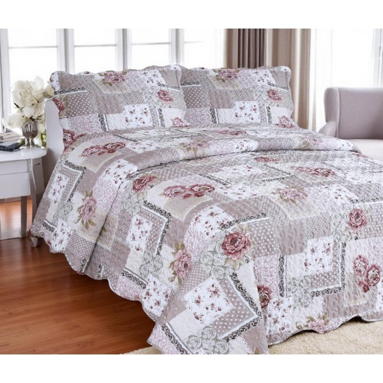 ΣΕΤ ΚΟΥΒΕΡΛΙ 3ΤΜΧ.  ΣΕ061  ΥΠΕΡΔΙΠΛΟ ΥΠΕΡΔΙΠΛΟ 220Χ240 + 2 ΜΑΞΙΛΑΡΟΘΗΚΕΣ 50Χ70 LINEAHOME