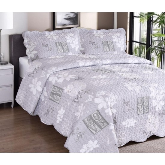 ΣΕΤ ΚΟΥΒΕΡΛΙ 3ΤΜΧ.  ΣΕ0827  ΥΠΕΡΔΙΠΛΟ ΥΠΕΡΔΙΠΛΟ 220Χ240 + 2 ΜΑΞΙΛΑΡΟΘΗΚΕΣ 50Χ70 LINEAHOME