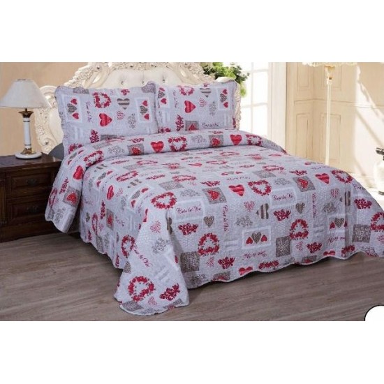 ΣΕΤ ΚΟΥΒΕΡΛΙ  ΕΜΠΡΙΜΕ FLOWER HEART ΜΟΝΟ 160Χ220 + 1 ΜΑΞΙΛΑΡΙ 50Χ70 LINEAHOME