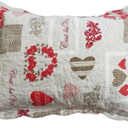 ΣΕΤ ΚΟΥΒΕΡΛΙ  ΕΜΠΡΙΜΕ FLOWER HEART ΜΟΝΟ 160Χ220 + 1 ΜΑΞΙΛΑΡΙ 50Χ70 LINEAHOME
