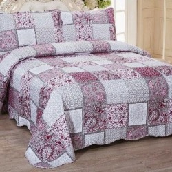 ΣΕΤ ΚΟΥΒΕΡΛΙ ΕΜΠΡΙΜΕ LAHOUR ΜΠΟΡΝΤΩ MICROFIBER ΜΟΝΟ 160Χ220 + 1 ΜΑΞΙΛΑΡΙ 50Χ70 LINEAHOME