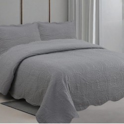 ΣΕΤ ΚΟΥΒΕΡΛΙ ΓΚΡΙ ΜΟΝΟΧΟΧΡΩΜΟ 220 × 240 cm + (1 )50 × 70 LINEAHOME