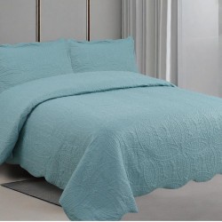 ΣΕΤ ΚΟΥΒΕΡΛΙ ΠΕΤΡΟΛ  ΜΟΝΟΧΟΧΡΩΜΟ 220 × 240 cm + (1 )50 × 70 LINEAHOME