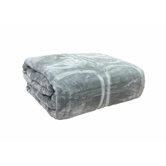 ΚΟΥΒΕΡΤΑ ΑΝΑΓΛΥΦΗ  ΒΕΛΟΥΤΕ CARRE SILK TOUCΗ ΓΚΡΙ ΑΝΟΙΧΤΟ ΥΠΕΡΔΙΠΛΗ  220Χ240 LINEAHOME