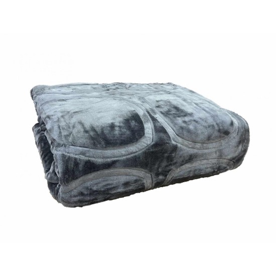 ΚΟΥΒΕΡΤΑ ΑΝΑΓΛΥΦΗ  ΒΕΛΟΥΤΕ CARRE SILK TOUCΗ  ΓΚΡΙ ΣΚΟΥΡΟ ΥΠΕΡΔΙΠΛΗ 220Χ240 LINEAHOME