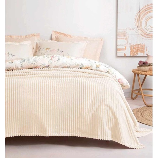 ΚΟΥΒΕΡΤΑ CORAL FLEECE ΚΟΤΛΕ ΕΚΡΟΥ 200X220 LINEAHOME