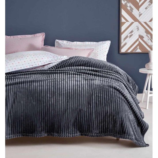 ΚΟΥΒΕΡΤΑ CORAL FLEECE ΚΟΤΛΕ  ΓΚΡΙ 200X220 LINEAHOME