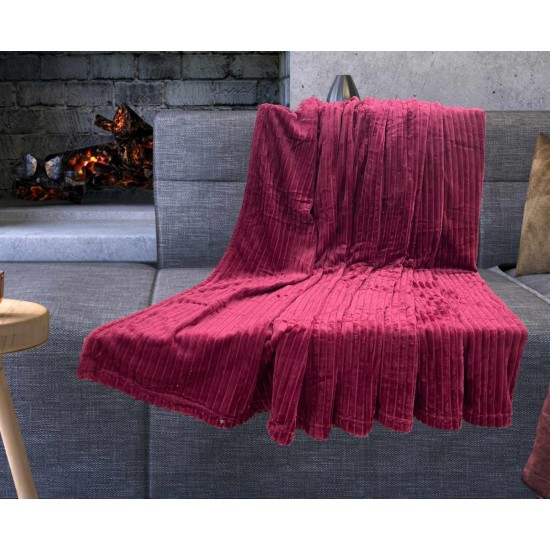 ΚΟΥΒΕΡΤΑ CORAL FLEECE  ΚΟΤΛΕ ΜΠΟΡΝΤΩ 200X220 LINEAHOME