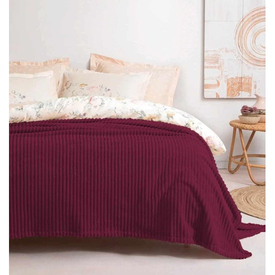 ΚΟΥΒΕΡΤΑ CORAL FLEECE  ΚΟΤΛΕ ΜΠΟΡΝΤΩ 200X220 LINEAHOME