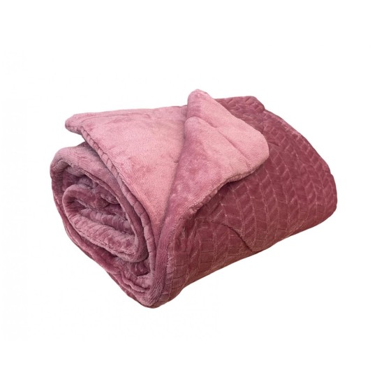 ΚΟΥΒΕΡΤΟΠΑΠΛΩΜΑ ΑΝΑΓΛΥΦΟ EXPLORA  ΥΠΕΡΔΙΠΛΟ DUSTY PINK 220Χ240 LINEAHOME