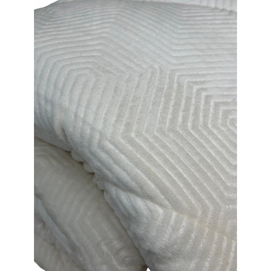 ΚΟΥΒΕΡΤΟΠΑΠΛΩΜΑ ΑΝΑΓΛΥΦΟ MINOS ΕΚΡΟΥ ΥΠΕΡΔΙΠΛΟ 220Χ240 LINEAHOME