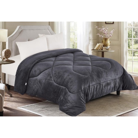 ΚΟΥΒΕΡΤΟΠΑΠΛΩΜΑ ΑΝΑΓΛΥΦΟ MINOS ΓΚΡΙ ΥΠΕΡΔΙΠΛΟ 220Χ240 LINEAHOME