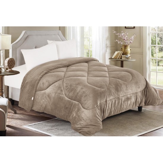 ΚΟΥΒΕΡΤΟΠΑΠΛΩΜΑ ΑΝΑΓΛΥΦΟ MINOS ΜΠΕΖ ΥΠΕΡΔΙΠΛΟ 220Χ240 LINEAHOME