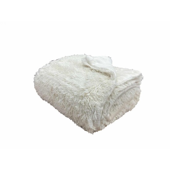 ΚΟΥΒΕΡΤΟΠΑΠΛΩΜΑ  ΓΟΥΝΙΝΟ HAIRY  ΕΚΡΟΥ ΜΟΝΟ 160X210 LINEAHOME