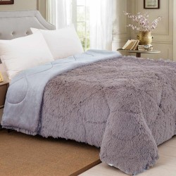 ΚΟΥΒΕΡΤΟΠΑΠΛΩΜΑ   ΓΟΥΝΙΝΟ HAIRY ΓΚΡΙ ΜΟΝΟ 160X210 LINEAHOME