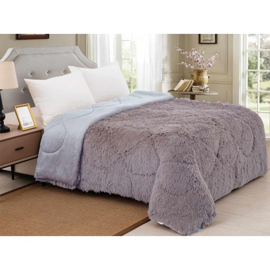 ΚΟΥΒΕΡΤΟΠΑΠΛΩΜΑ   ΓΟΥΝΙΝΟ HAIRY ΓΚΡΙ ΜΟΝΟ 160X210 LINEAHOME