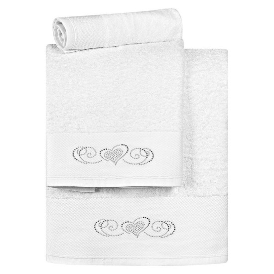Beauty Home Σετ πετσέτες Art 3169  Σετ 3τμχ  Λευκό
