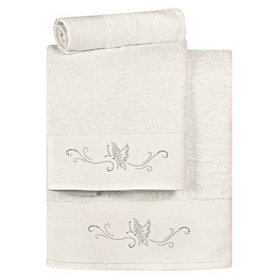 Beauty Home Σετ πετσέτες Art 3176  Σετ 3τμχ  Εκρού