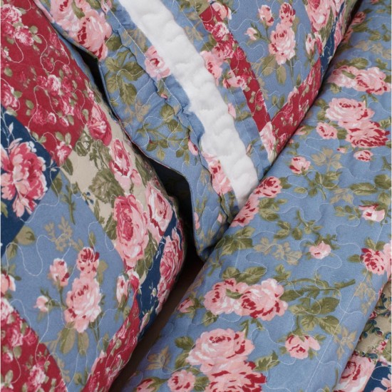 Κουβερλί Εμπριμέ Σετ Γ-1 Μονό - Μπλε - Διάσταση: 160 x 220 cm + 50 x 70 cm