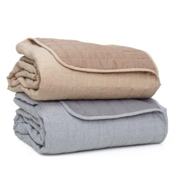 Κουβερλί Λινό Μονό - Γκρι - Διάσταση: 160 x 220 cm