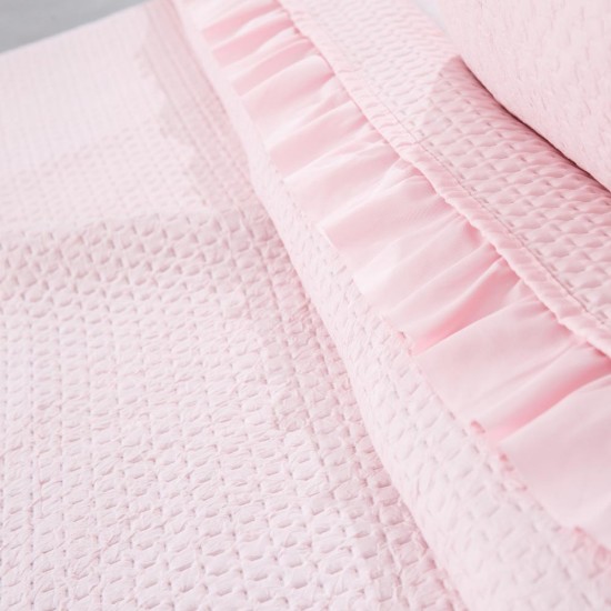 Κουβερλί Μονόχρωμο Σετ Anais Μονό - Γκρι - Διάσταση: 160 x 220 cm + 50 x 70 cm