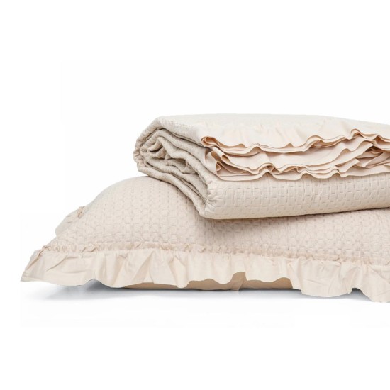 Κουβερλί Μονόχρωμο Σετ Anais Μονό - Γκρι - Διάσταση: 160 x 220 cm + 50 x 70 cm