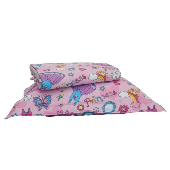 Κουβερλί Σετ Πριγκίπισσα Π-23 Μονό - Ροζ - Διάσταση: 160 x 220 cm + 50 x 70 cm