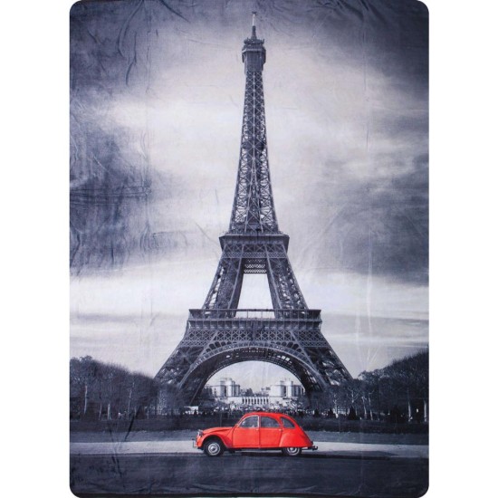 Κουβέρτα 3D Eiffel Μονή - Γκρι - Διάσταση: 160 x 220 cm