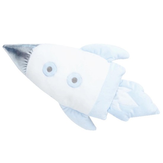 Κουβέρτα Αγκαλιάς Σετ Κουκλάκι Πύραυλος - Λευκό-Σιέλ - Διάσταση: 75 x 100 cm