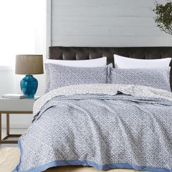 Κουβέρτα Ζακάρ Σετ Roberta Υπέρδιπλη - Μπλε - Διάσταση: 230 x 245 cm + (2) 50 x 70 cm