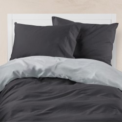 Παπλωματοθήκη Μονόχρωμη Solid Υπέρδιπλη - Ποντικί-Μαύρο - Διάσταση: 220 x 240 cm