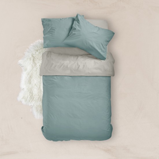 Παπλωματοθήκη Μονόχρωμη Solid Μονή - Χακί-Γκρι - Διάσταση: 160 x 240 cm