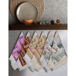 Ποτηρόπανα Κουζίνας Κρόσσι - Εκρού, Λευκό - Διάσταση: (12) 40 x 70 cm