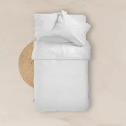 Σεντόνι Μονόχρωμο Solid Υπέρδιπλο Με Λάστιχο - 10.Λευκό - Διάσταση: 180 cm x 200 cm + 40 cm